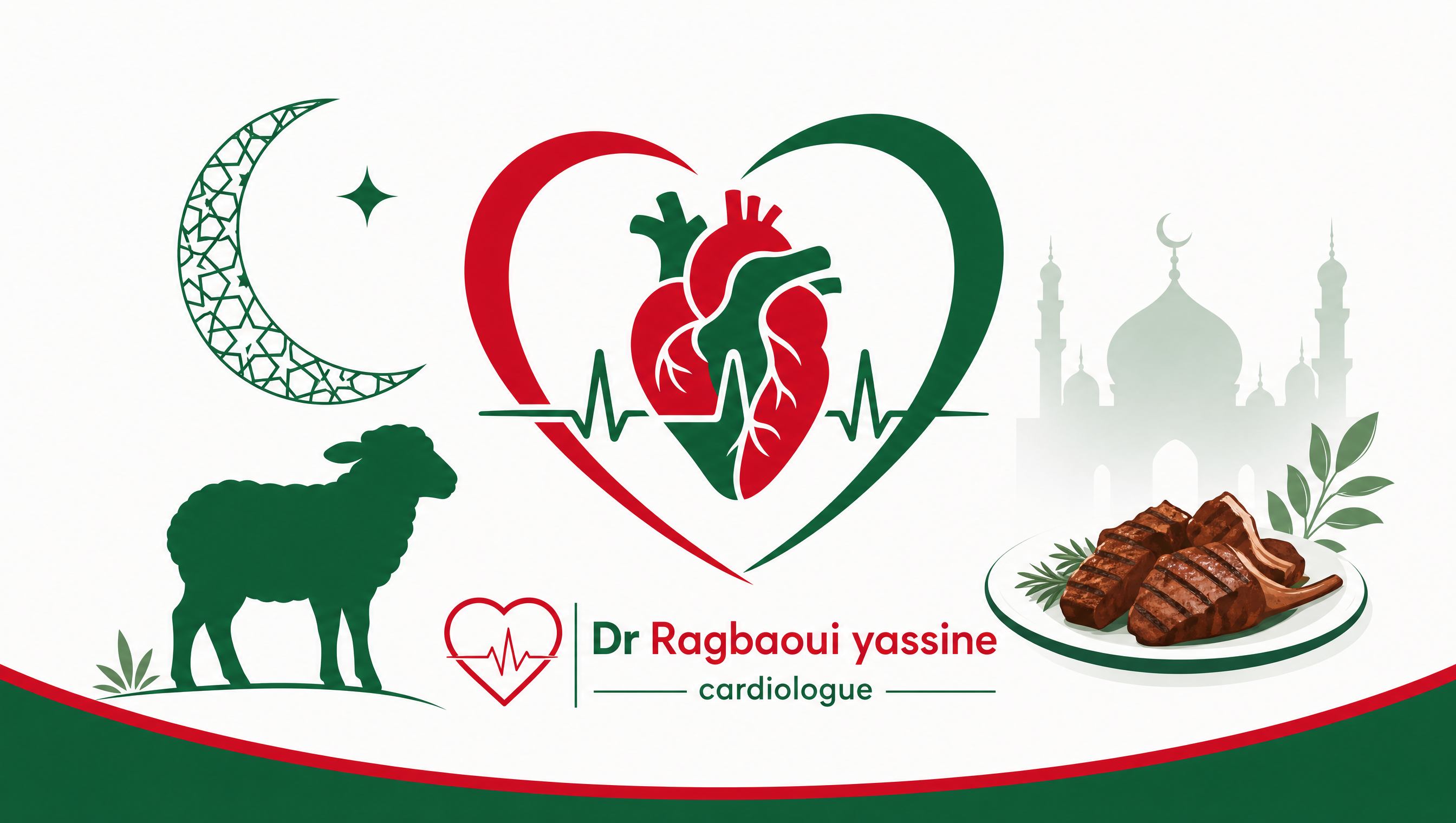 Conseils cardiaques pour l'Aïd Al Adha — viande, médicaments et prévention cardiovasculaire par Dr Ragbaoui Yassine, cardiologue Bouskoura